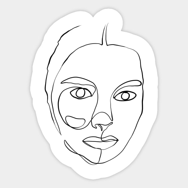 Woman face one line art Sticker by Doodle Intent